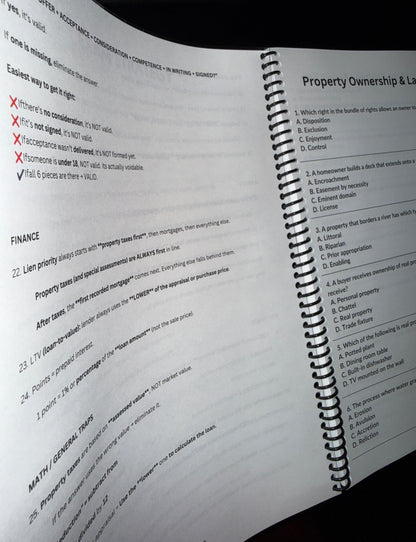 REAL ESTATE EXAM CHEAT SHEET WORKBOOK