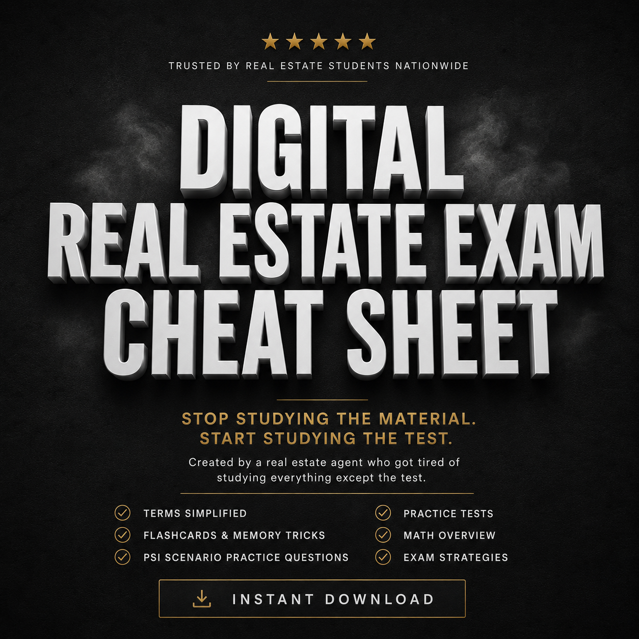 Real Estate Exam Cheat Sheet – INSTANT DOWNLOAD 🔥