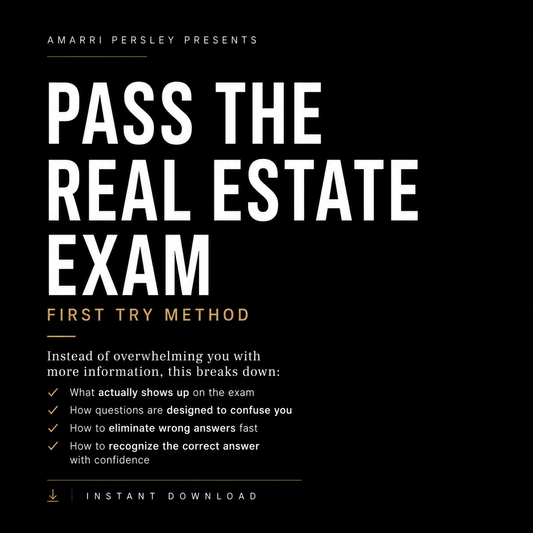 Pass the Real Estate Exam — First Try Method (Instant download)